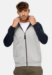 Indicode Kapuzenpullover INPulko Grau/Dunkelblau/Hellgrau