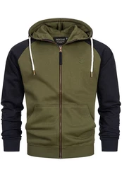Indicode Kapuzenpullover INPulko Dunkelgrün/Khaki