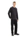 TOM TAILOR Denim Strickpullover STRUCTURED DOUBLELAYER Schwarz/Dunkelgrau/Grau/Grün