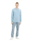 TOM TAILOR Denim Strickpullover STRUCTURED DOUBLELAYER Hellblau/Blau