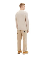 TOM TAILOR Denim Strickpullover STRUCTURED DOUBLELAYER Beige/Khaki
