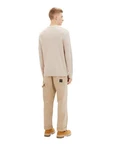 TOM TAILOR Denim Strickpullover STRUCTURED DOUBLELAYER Beige/Khaki