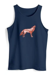 Tanktop Herren Tank-Top Aufdruck Wolf Polygon Print Geometrie Outdoor Wildnins mit Print