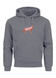 Neverless Hoodie Herren Wolf Polygon Print Grau/Hellgrau/Dunkelgrau/Rosa Neverless Hoodie Herren Wolf Polygon Print Grau/Hellgrau/Dunkelgrau/Rosa