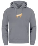 Neverless Hoodie Herren Polygon Wolf Geometrie Motiv Grau/Hellgrau/Dunkelgrau