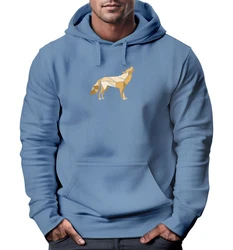 Neverless Hoodie Herren Polygon Wolf Geometrie Motiv Fliederfarben/Blau/Hellblau
