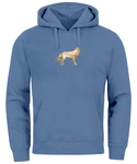 Neverless Hoodie Herren Polygon Wolf Geometrie Motiv Fliederfarben/Blau/Hellblau