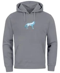 Neverless Hoodie Herren Geometrie Polygon Tiere Print Motiv Grau/Hellgrau/Blau