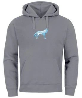 Neverless Hoodie Herren Geometrie Polygon Tiere Print Motiv Grau/Hellgrau/Blau Neverless Hoodie Herren Geometrie Polygon Tiere Print Motiv Grau/Hellgrau/Blau