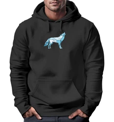 Neverless Hoodie Herren Geometrie Polygon Tiere Print Motiv Schwarz/Blau/Hellblau