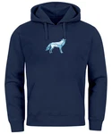 Neverless Hoodie Herren Geometrie Polygon Tiere Print Motiv Blau/Dunkelblau