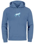 Neverless Hoodie Herren Geometrie Polygon Tiere Print Motiv Blau/Hellblau