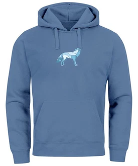 Neverless Hoodie Herren Geometrie Polygon Tiere Print Motiv Blau/Hellblau Neverless Hoodie Herren Geometrie Polygon Tiere Print Motiv Blau/Hellblau