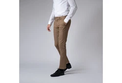 Hirschthal Chinohose Herren Chino Hose Herrenhose Casual Slim-Fit Khaki/Braun/Beige