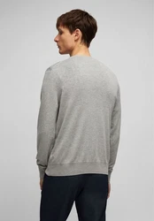 HECHTER PARIS V-Ausschnitt Pullover Grau/Hellgrau/Khaki