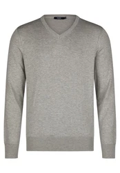 HECHTER PARIS V-Ausschnitt Pullover Grau/Hellgrau/Khaki