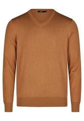 HECHTER PARIS V-Ausschnitt Pullover Braun/Orange