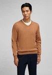 HECHTER PARIS V-Ausschnitt Pullover Braun/Orange