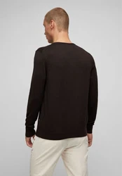 HECHTER PARIS V-Ausschnitt Pullover Dunkelbraun/Schwarz/Dunkelrot/Braun