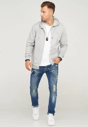 SOULSTAR Sweatjacke BUDAPEST Hellgrau/Grau
