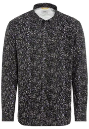 Langarmhemd mit Allover-Print Button-Down
