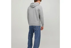 JACK & JONES Herren Hoodie Logo JJECORP Old Sweat Hood NOOS (12137054) graumeliert/orange/schwarz