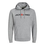 JACK & JONES Herren Hoodie Logo JJECORP Old Sweat Hood NOOS (12137054) graumeliert/orange/schwarz