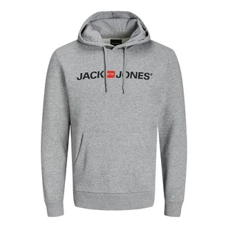 JACK & JONES Herren Hoodie Logo JJECORP Old Sweat Hood NOOS (12137054) graumeliert/orange/schwarz