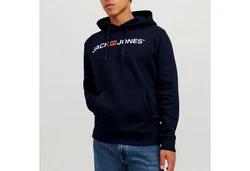 JACK & JONES Herren Hoodie Logo JJECORP Old Sweat Hood NOOS (12137054) Dunkelblau