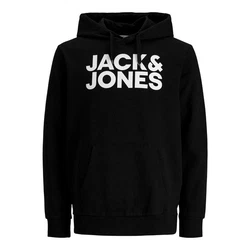 JACK & JONES Herren Hoodie Kapuzenpullover JJECORP (12152840) Black 2/Schwarz