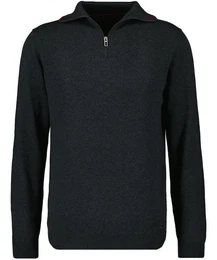 Strickpullover / He.Pullover / Mock neck Zip