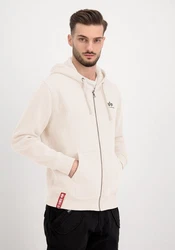 Alpha Industries Hoodie Basic Zip Hoodie Small Logo Beige/Weiß/Khaki/Creme