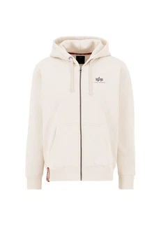 Alpha Industries Hoodie Basic Zip Hoodie Small Logo Beige/Weiß/Khaki/Creme
