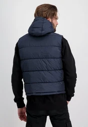 Alpha Industries Blouson Men Hooded Puffer Vest FD Dunkelblau/Rot/Orange