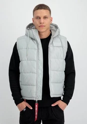 Alpha Industries Blouson Men Hooded Puffer Vest FD Grau/Hellgrau/Silber/Hellblau