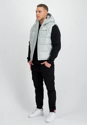 Alpha Industries Blouson Men Hooded Puffer Vest FD Grau/Hellgrau/Silber/Hellblau