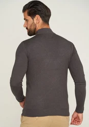 behype Rollkragenpullover BHFLORO Dunkelgrau/Grau/Schwarz/Braun