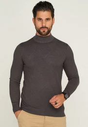 Rollkragenpullover BHFLORO Feinstrick Stehkragen-Pullover