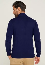 behype Rollkragenpullover BHFLORO Dunkelblau/Blau/Hellblau