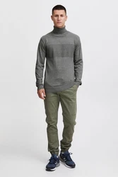 Indicode Rollkragenpullover IDErnetto Dunkelgrau/Grau/Hellgrau
