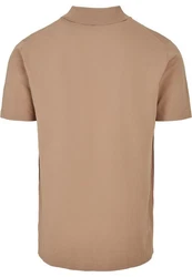 URBAN CLASSICS Langarmhemd Knitted Shirt Braun/Beige/Khaki