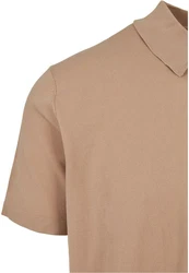 URBAN CLASSICS Langarmhemd Knitted Shirt Braun/Beige/Khaki