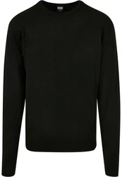 URBAN CLASSICS Rundhalspullover Eco Mix Sweater Schwarz