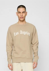 Mister Tee Kapuzenpullover Los Angeles Wording Crewneck Braun/Beige/Khaki