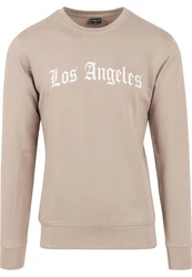 Mister Tee Kapuzenpullover Los Angeles Wording Crewneck Braun/Beige/Khaki