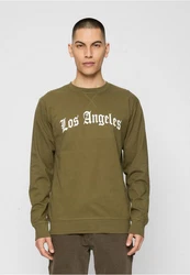 Mister Tee Kapuzenpullover Los Angeles Wording Crewneck Dunkelgrün/Grün