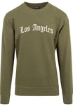 Mister Tee Kapuzenpullover Los Angeles Wording Crewneck Dunkelgrün/Grün