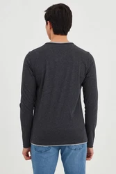Blend Rundhalsshirt BLEND BHLeonas Dunkelgrau/Hellblau/Grau