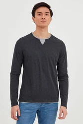 Blend Rundhalsshirt BLEND BHLeonas Dunkelgrau/Hellblau/Grau