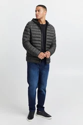 Blend Blouson Leichte Steppjacke Wattierte Basic Übergangsjacke mit Kapuze (4591) Dunkelgrau/Schwarz/Grau